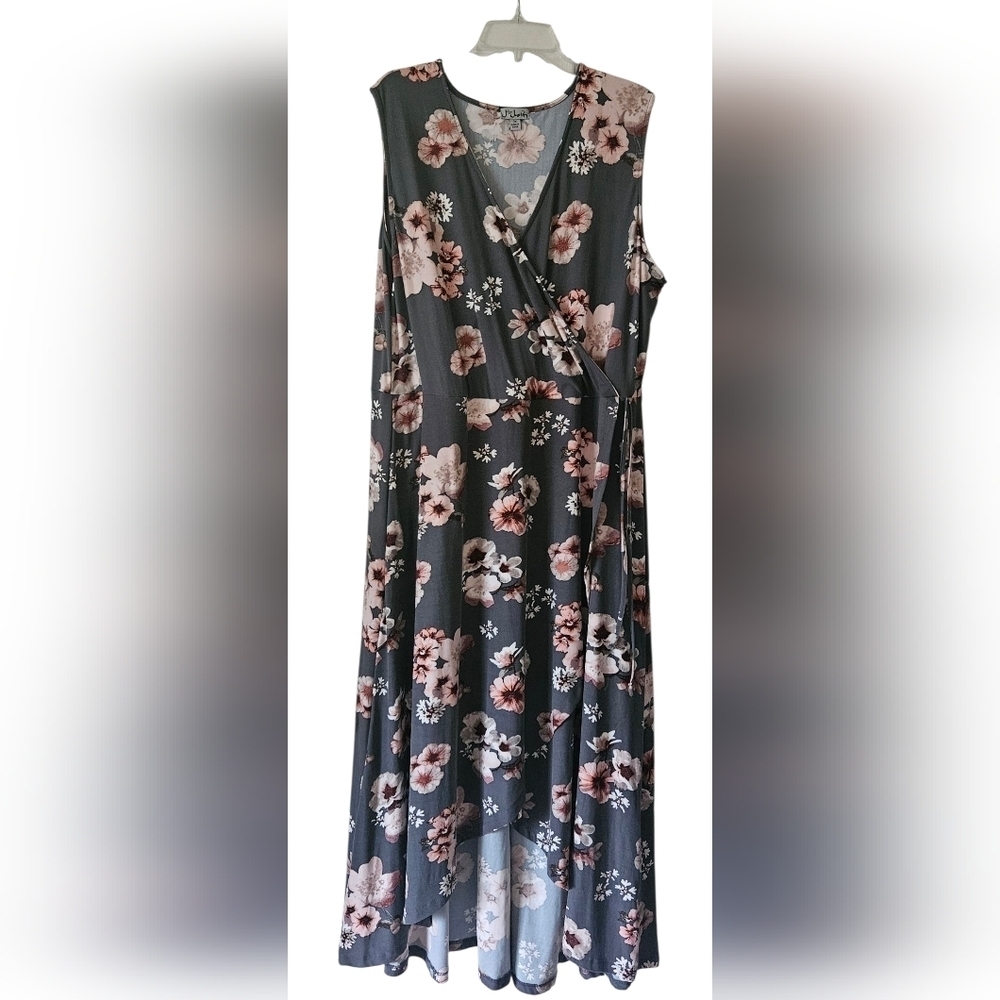 Faux Wrap Sleeveless High Low Dress Plus Size Women 3X